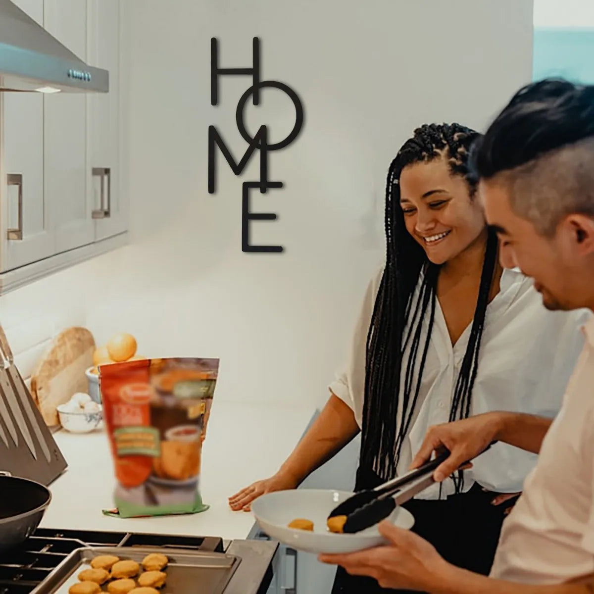 Wooden HOME Wall Art Sign, Rustic Handcrafted Letter Decor, Farmhouse Living Room Wall Decoration, Housewarming Wedding Gift