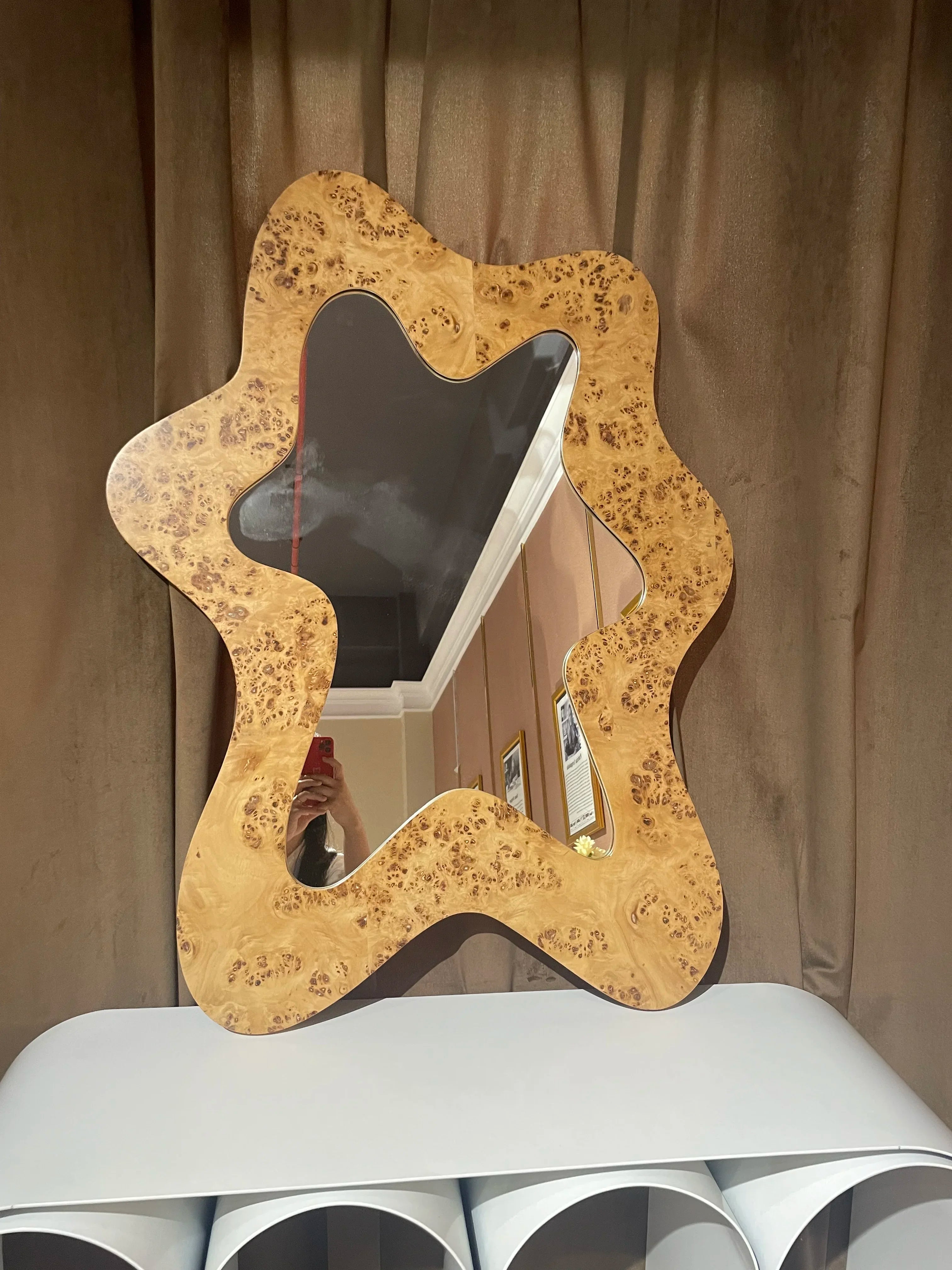 Wall Hanging Mirror Decors Wall Art Sculpture Decorative Cosmetic Mirror For Home Entryways Room