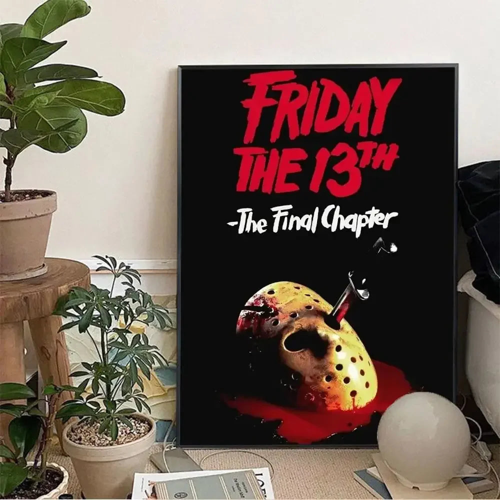 Horror Movie Friday The 13th Wall Art, HD Canvas Print Poster, Suitable for Home, Living Room, Room Decoration Painting