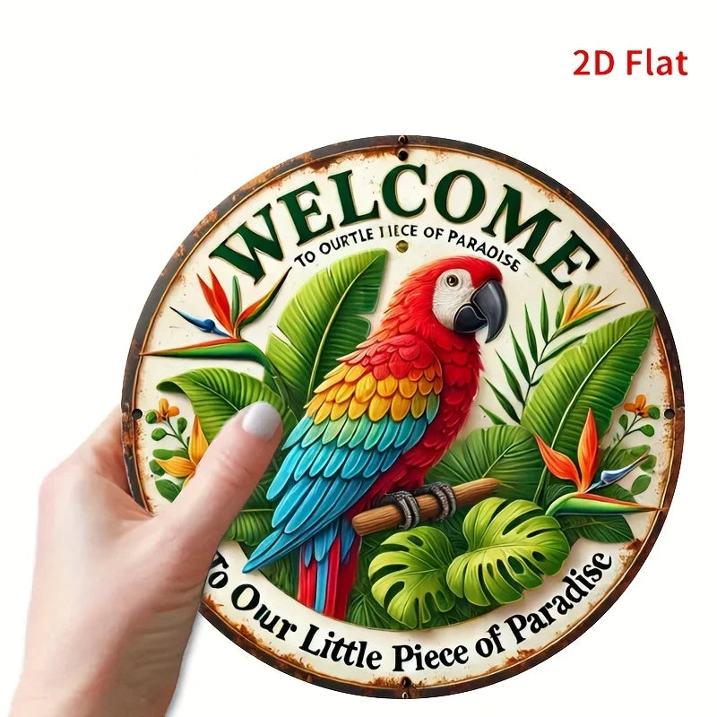 Welcome to Us Our Little Piece of Paradise - Wall Art Decoration - Suitable for Room, Enhance Your Space Aesthetic Appeal