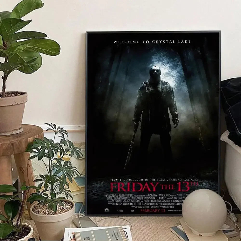 Horror Movie Friday The 13th Wall Art, HD Canvas Print Poster, Suitable for Home, Living Room, Room Decoration Painting