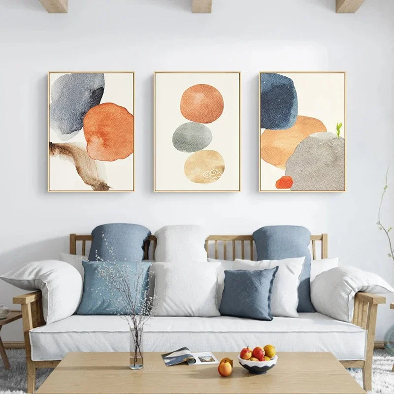 Abstract Wall Art Geometric Lines Morandi Watercolor Canvas Prints and Posters Modern Living Room Home Decoration Wall Painti