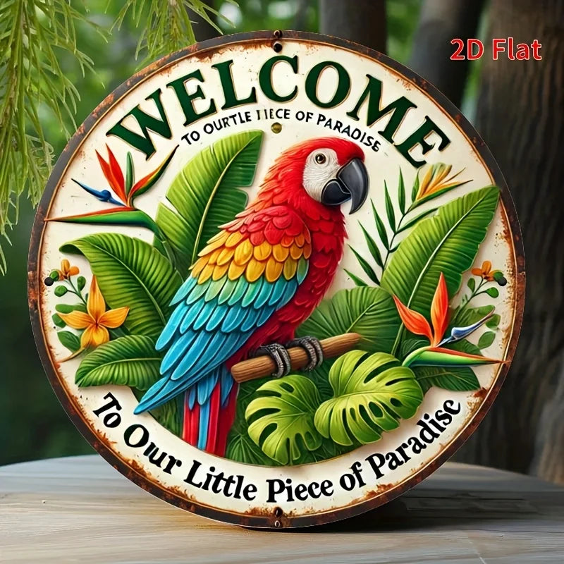 Welcome to Us Our Little Piece of Paradise - Wall Art Decoration - Suitable for Room, Enhance Your Space Aesthetic Appeal