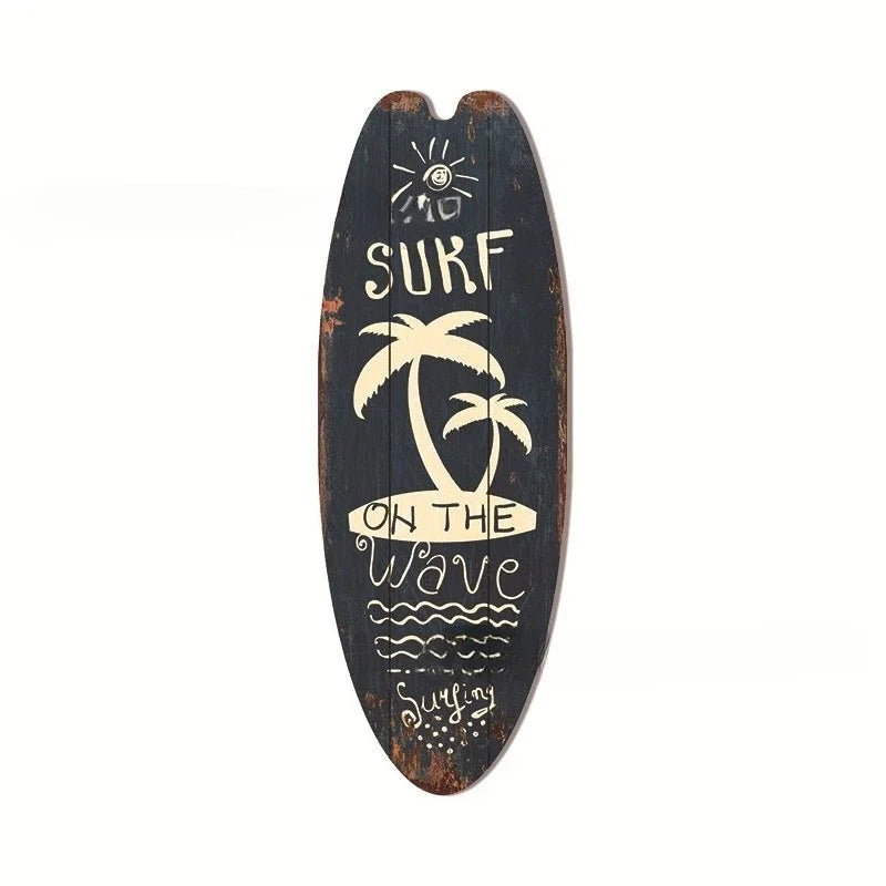 wall art room decor Vintage Wooden Sign Sea Surfboard Summer Beach Ocean Decorative Board Welcome Bar Home Wall Hanging Pendant