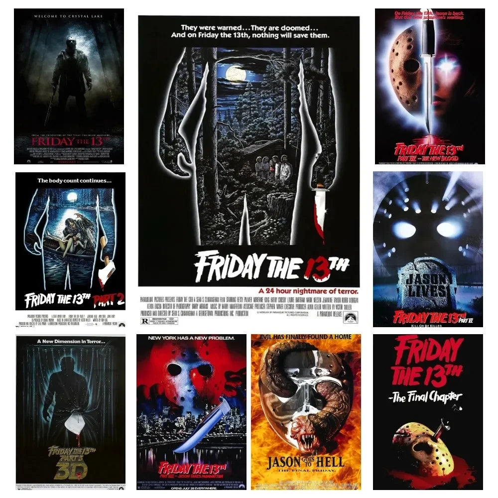 Horror Movie Friday The 13th Wall Art, HD Canvas Print Poster, Suitable for Home, Living Room, Room Decoration Painting