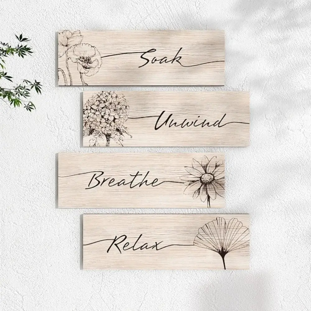 Wall Plate Wooden Floral Wall Art Funny Decorative Plants Hanging Sign Handmade Wall Decor Paintings Office