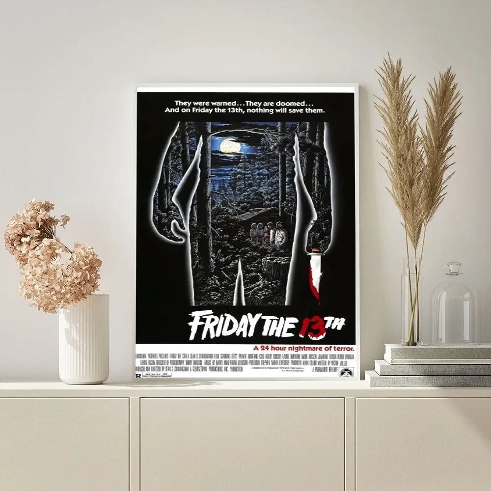 Horror Movie Friday The 13th Wall Art, HD Canvas Print Poster, Suitable for Home, Living Room, Room Decoration Painting