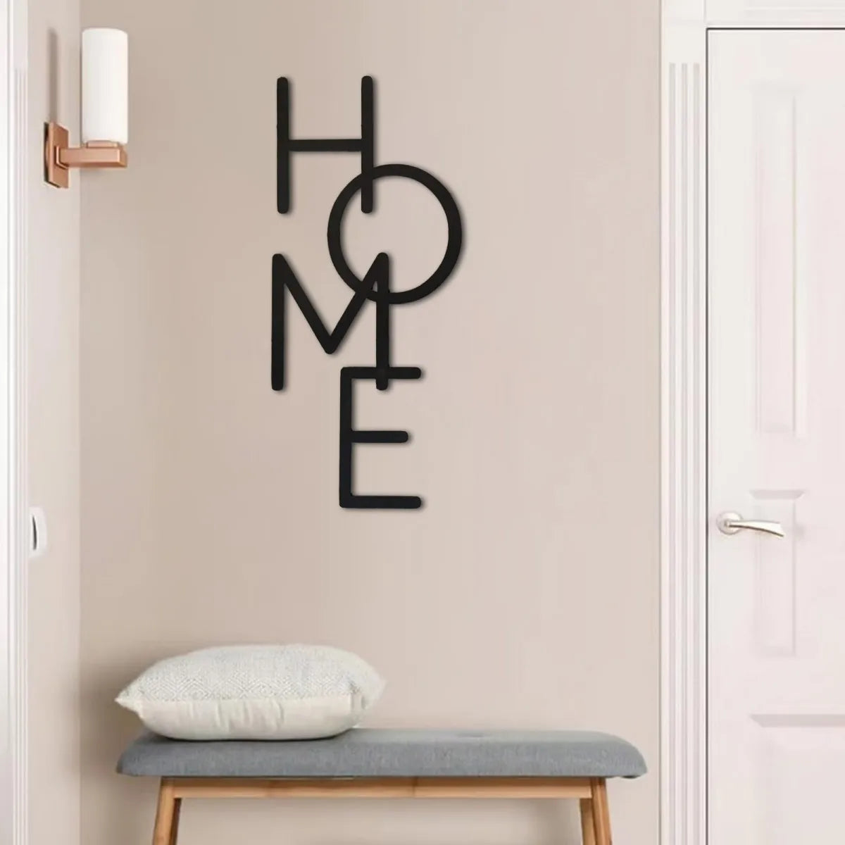 Wooden HOME Wall Art Sign, Rustic Handcrafted Letter Decor, Farmhouse Living Room Wall Decoration, Housewarming Wedding Gift