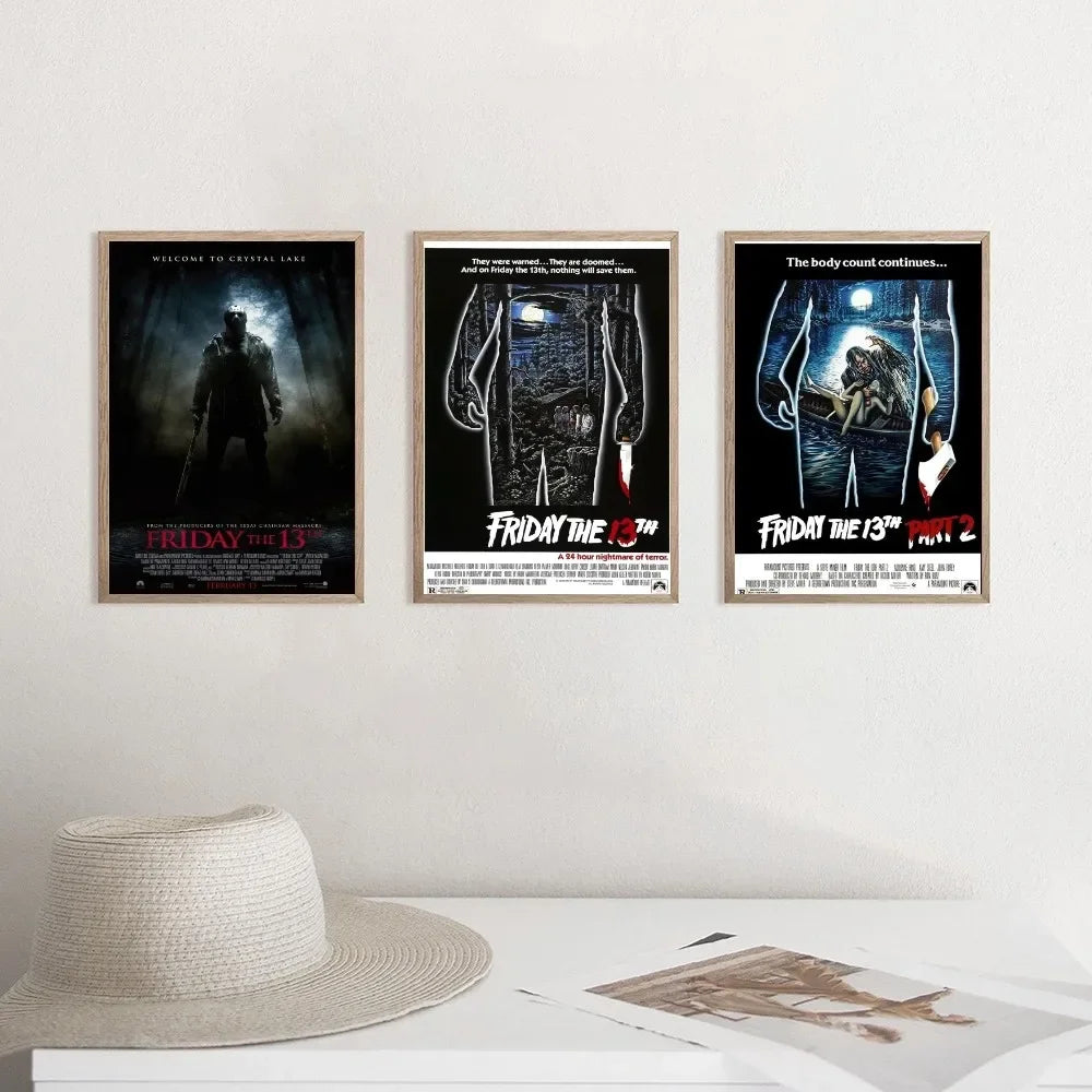 Horror Movie Friday The 13th Wall Art, HD Canvas Print Poster, Suitable for Home, Living Room, Room Decoration Painting