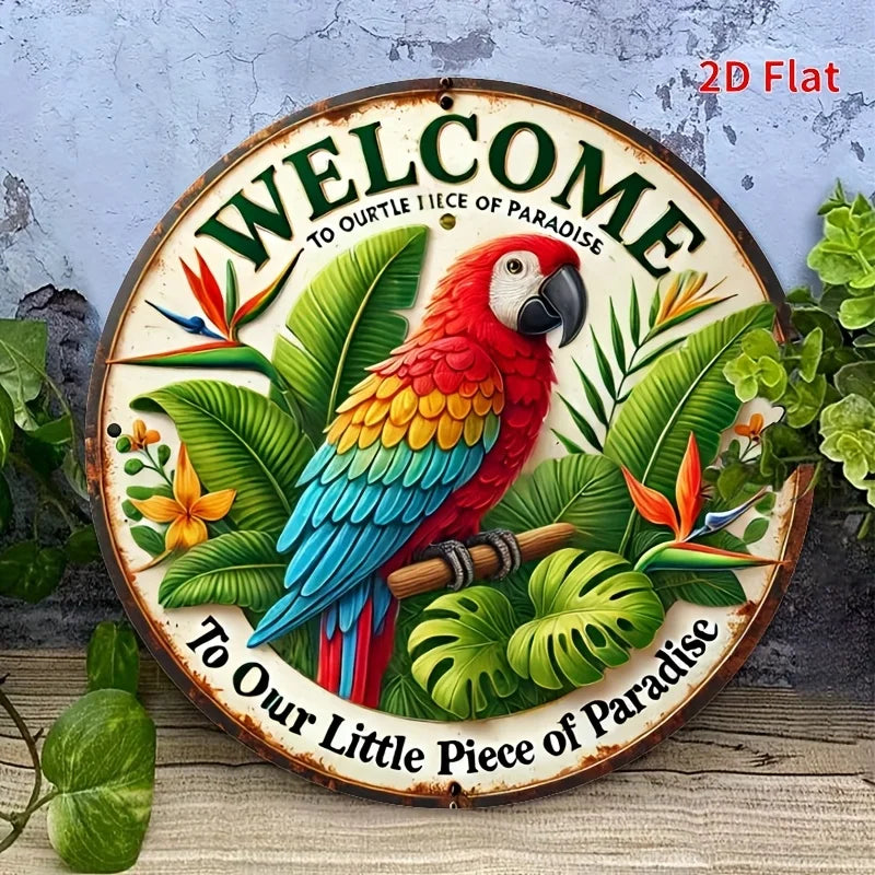 Welcome to Us Our Little Piece of Paradise - Wall Art Decoration - Suitable for Room, Enhance Your Space Aesthetic Appeal