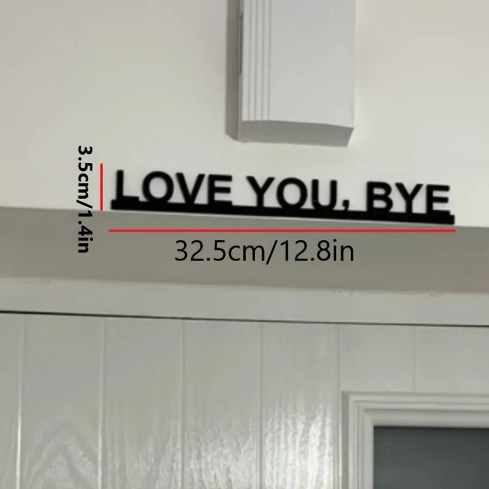 Modern Metal "LOVE YOU, BYE" Wall Art – Love Themed Wall Sculpture for Living Room,Wedding,Christmas,Indoor Wall Mounted Artwork