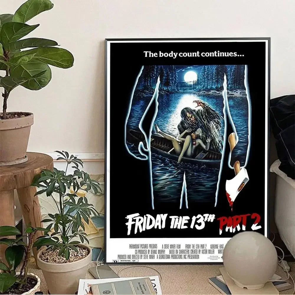 Horror Movie Friday The 13th Wall Art, HD Canvas Print Poster, Suitable for Home, Living Room, Room Decoration Painting