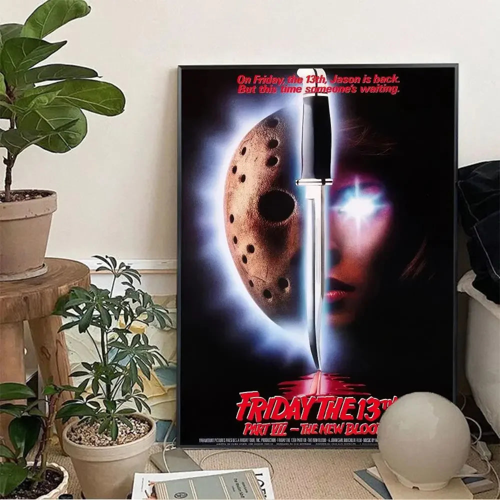 Horror Movie Friday The 13th Wall Art, HD Canvas Print Poster, Suitable for Home, Living Room, Room Decoration Painting