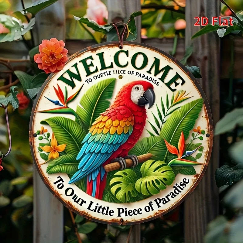 Welcome to Us Our Little Piece of Paradise - Wall Art Decoration - Suitable for Room, Enhance Your Space Aesthetic Appeal