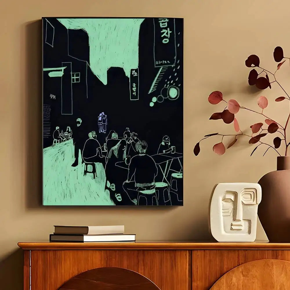 Classic Abstract Wall Art Japanese   Poster Wall Art Printing Waterproof Home Living Bed Room Bar Aesthetic Decor