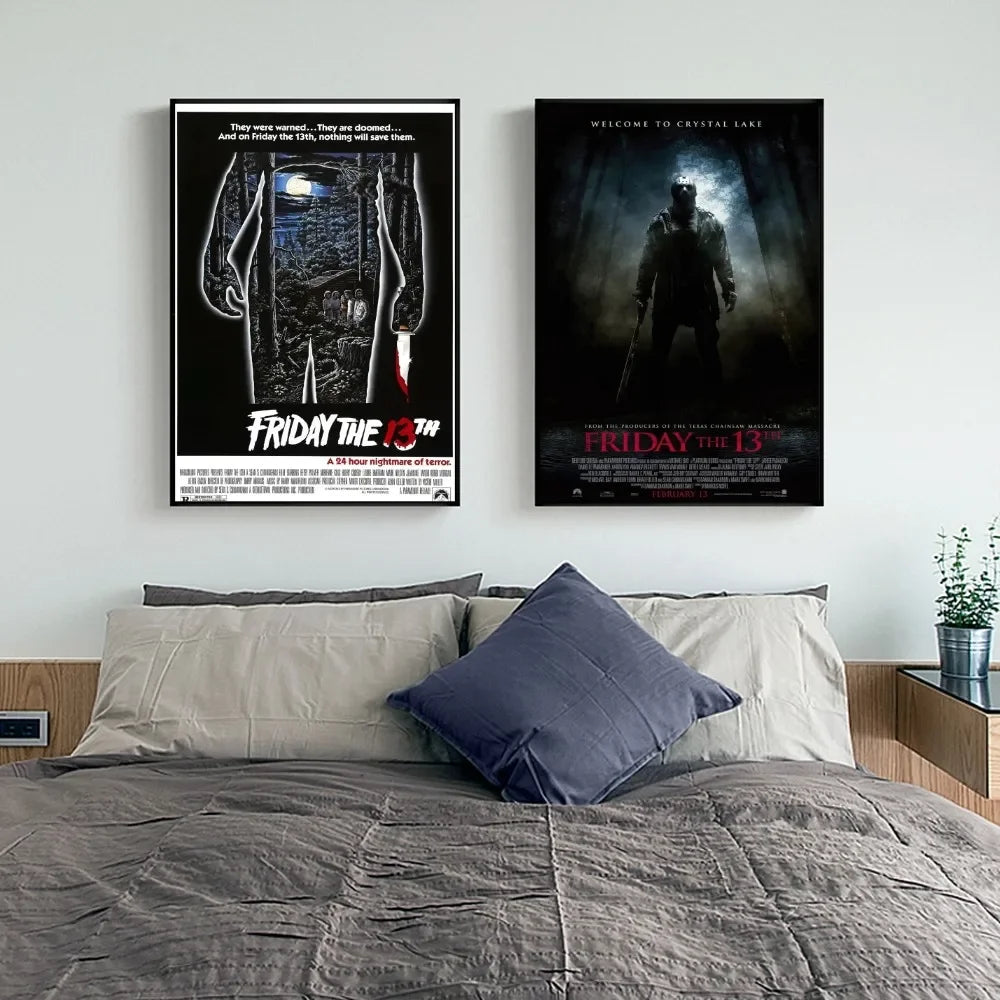 Horror Movie Friday The 13th Wall Art, HD Canvas Print Poster, Suitable for Home, Living Room, Room Decoration Painting