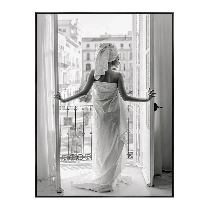 Modern Black and White Wall Art Fashion Sexy Woman Back Luxury Bathroom HD Canvas Poster Prints Home Bedroom Living Room Decor