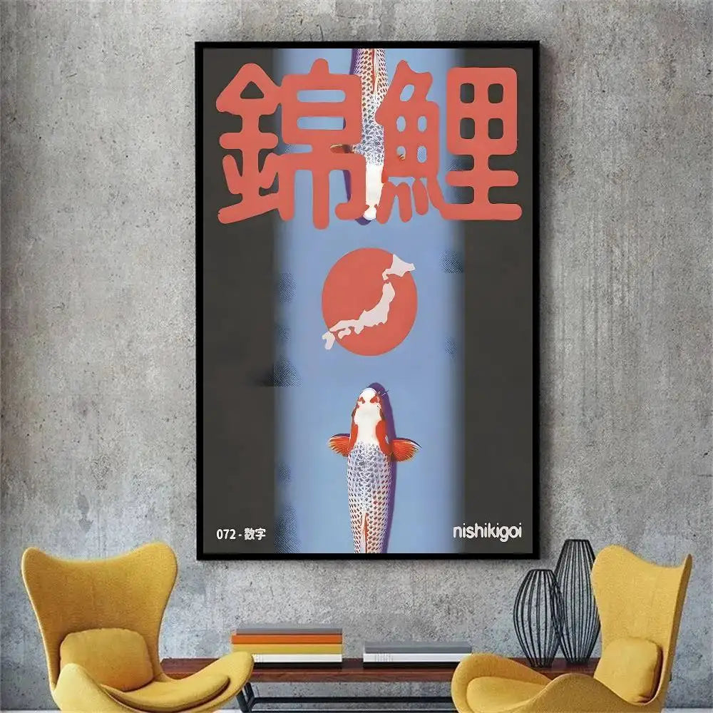 Classic Abstract Wall Art Japanese   Poster Wall Art Printing Waterproof Home Living Bed Room Bar Aesthetic Decor