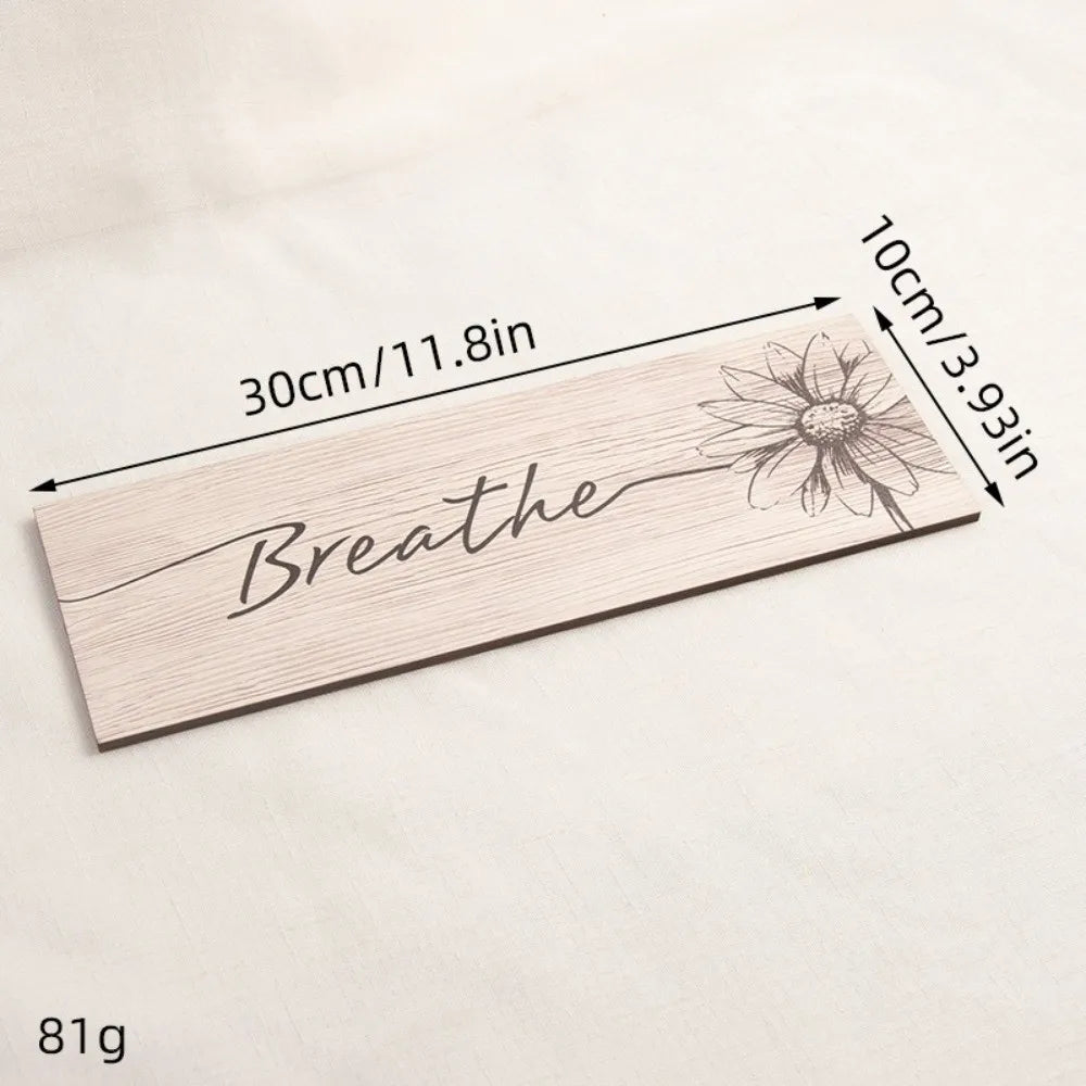 Wall Plate Wooden Floral Wall Art Funny Decorative Plants Hanging Sign Handmade Wall Decor Paintings Office