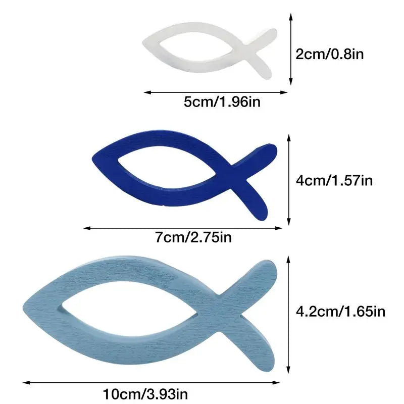 Wooden Fish Wall Art Handcrafted Ocean Fish Wall Decor with 9 Random Sizes Coastal Wall Decor for Living Room Bathroom Pool