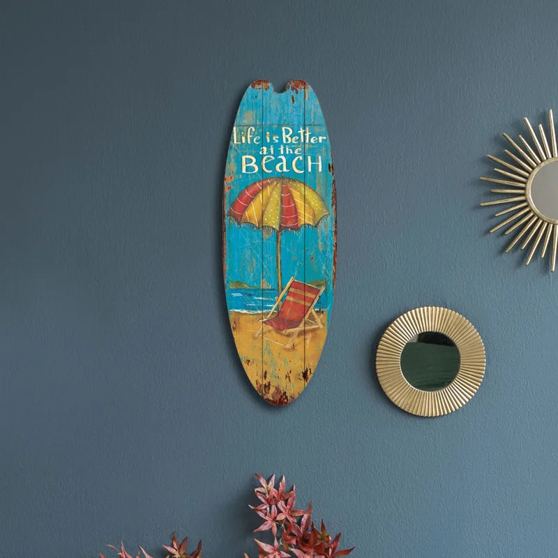 wall art room decor Vintage Wooden Sign Sea Surfboard Summer Beach Ocean Decorative Board Welcome Bar Home Wall Hanging Pendant