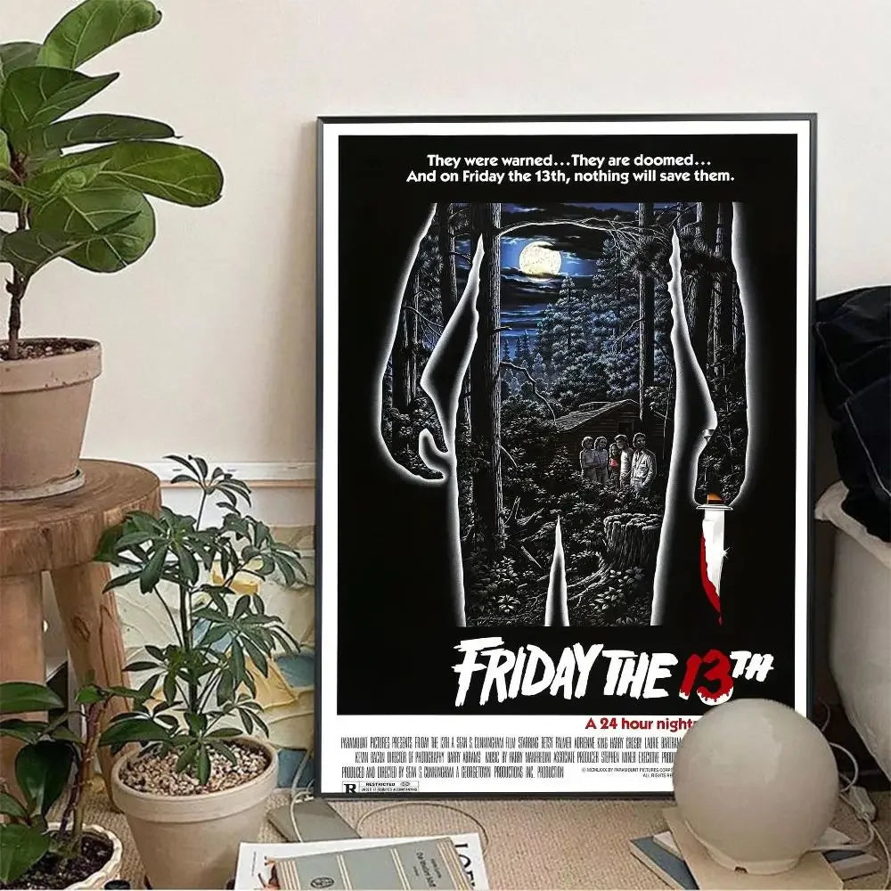 Horror Movie Friday The 13th Wall Art, HD Canvas Print Poster, Suitable for Home, Living Room, Room Decoration Painting