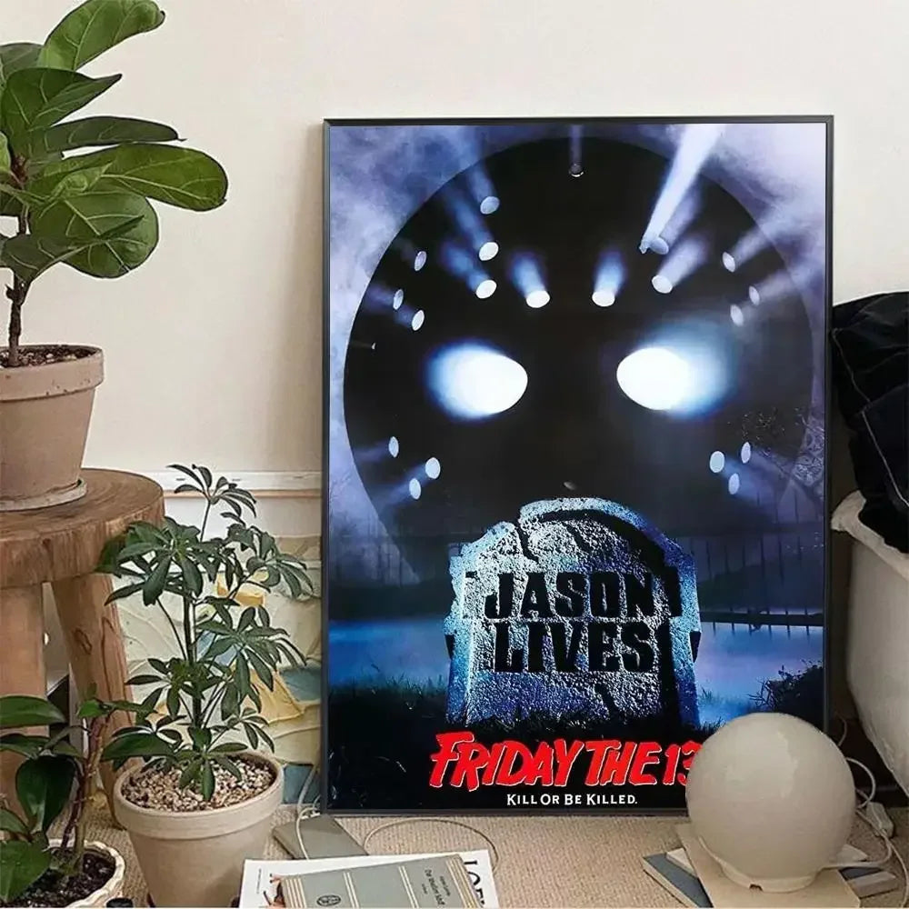 Horror Movie Friday The 13th Wall Art, HD Canvas Print Poster, Suitable for Home, Living Room, Room Decoration Painting