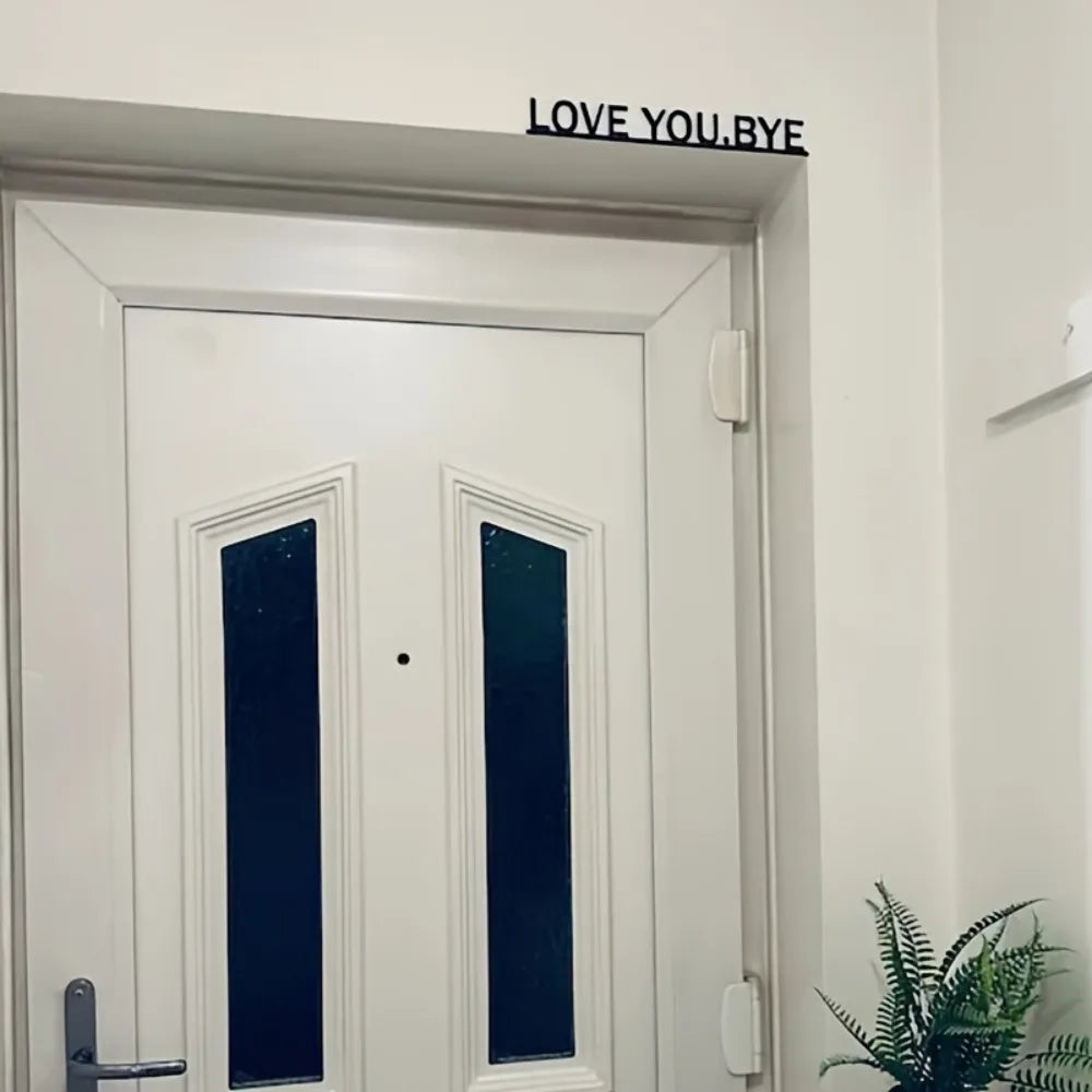 Modern Metal "LOVE YOU, BYE" Wall Art – Love Themed Wall Sculpture for Living Room,Wedding,Christmas,Indoor Wall Mounted Artwork