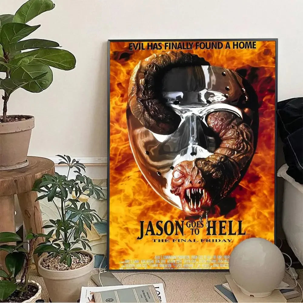 Horror Movie Friday The 13th Wall Art, HD Canvas Print Poster, Suitable for Home, Living Room, Room Decoration Painting