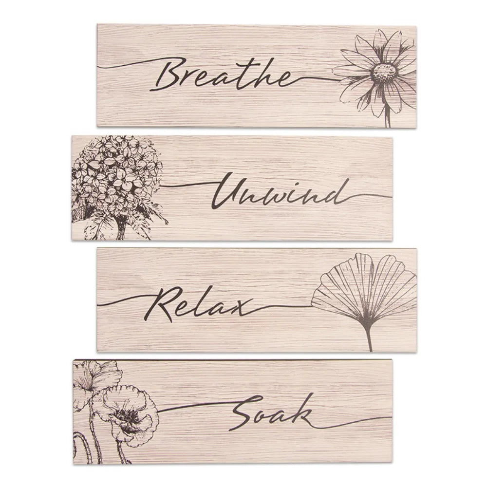 Wall Plate Wooden Floral Wall Art Funny Decorative Plants Hanging Sign Handmade Wall Decor Paintings Office