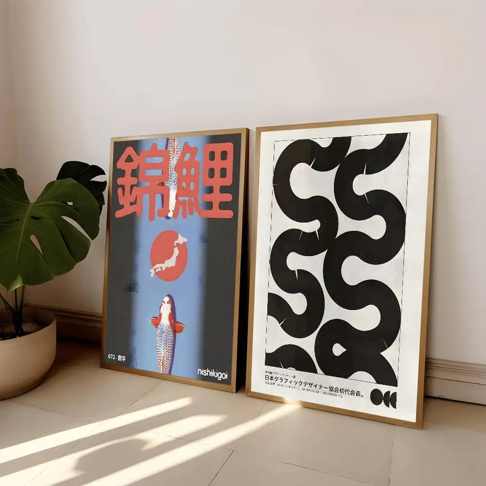 Classic Abstract Wall Art Japanese   Poster Wall Art Printing Waterproof Home Living Bed Room Bar Aesthetic Decor