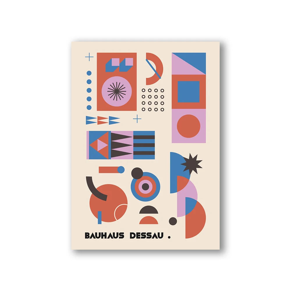 Modern Abstract Architecture Wall Art Poster Prints Bauhaus Nordic Aesthetics Canvas Painting Picture for Living Room Home Decor